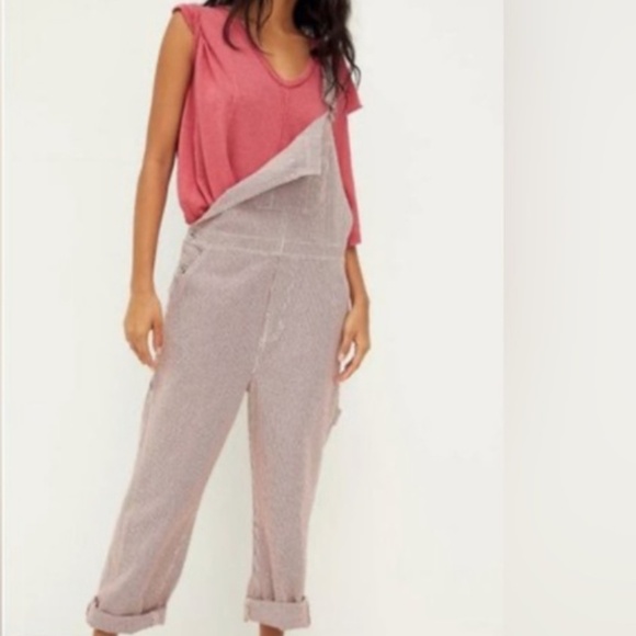 $98 FREE PEOPLE SAMMIE OVERSIZED T-SHIRT TEE STRAWBERRY PINK RED SMALL - Picture 3 of 3